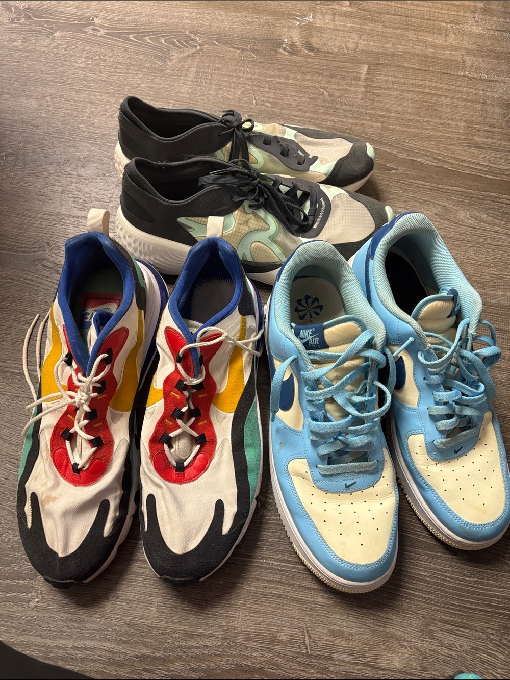 Nike Men’s Size 14 Sneakers Lot of 3 Pairs Multicolor Blue Black Pre-Owned